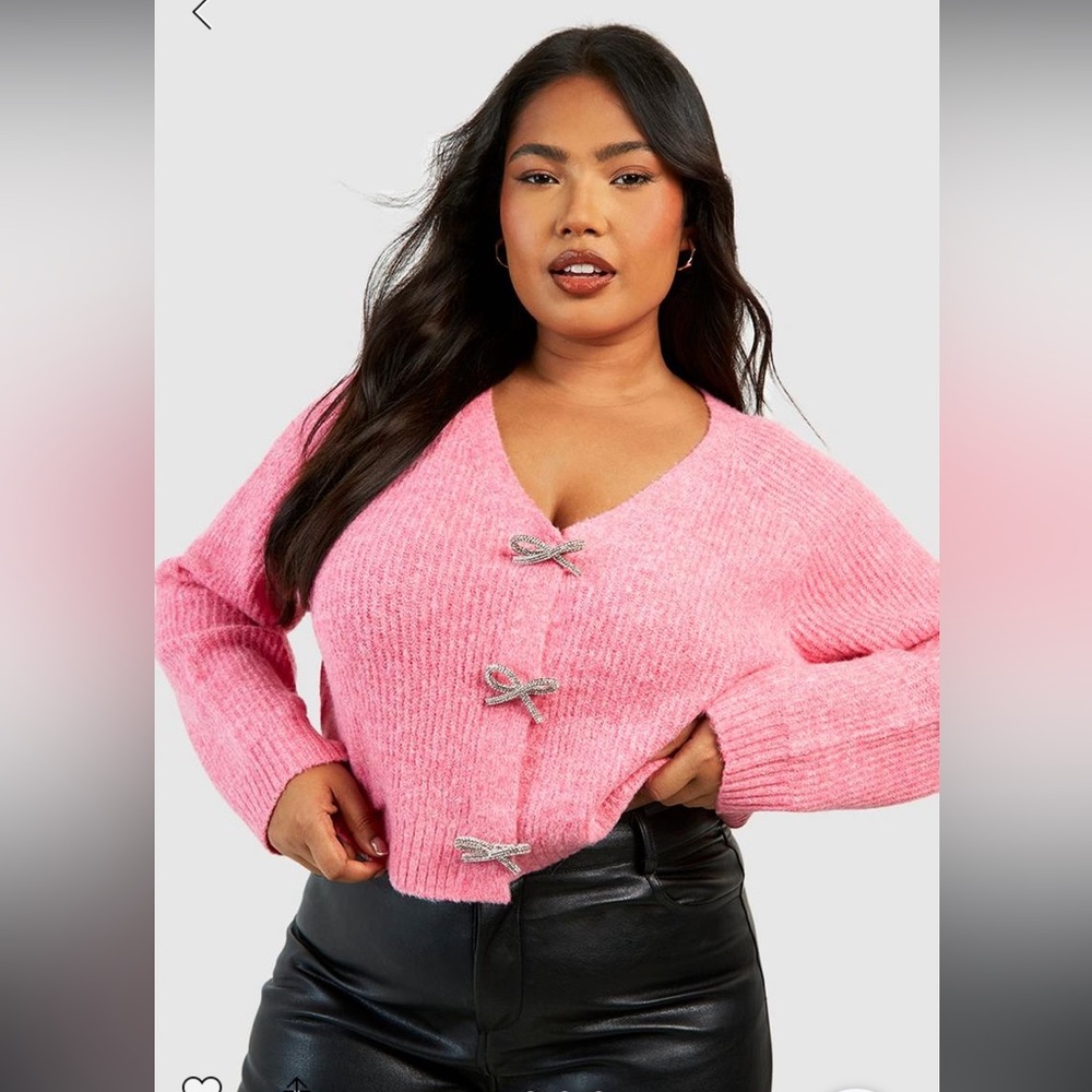 Rhinestone bow sweater